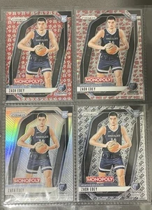 π₯ 2024-25 Panini Prizm Monopoly RC Zach Edey 4 Card LOT RC π₯ - Picture 1 of 1