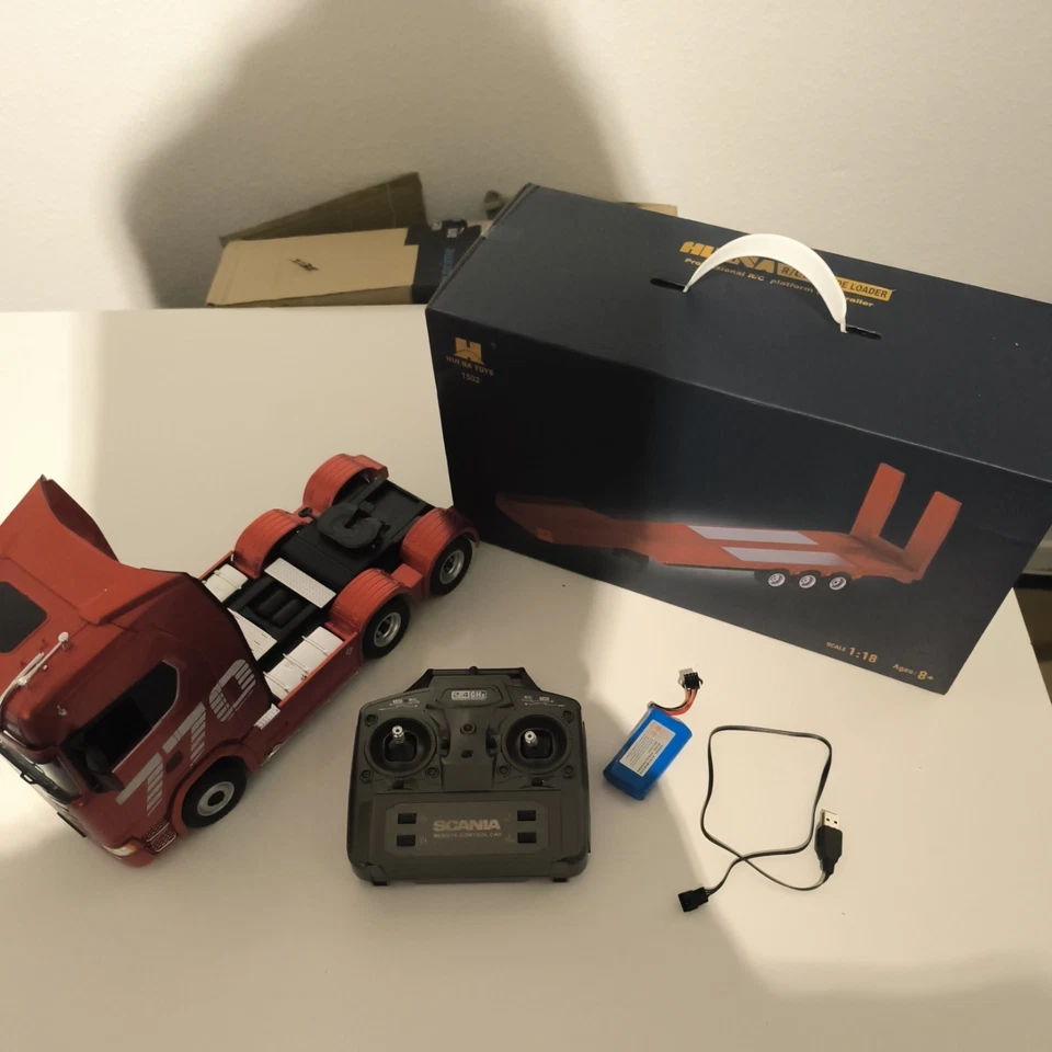 SCANIA 770 S ZUGMASCHINE 6X4 1:18 RTR ROT Metallic & Trailer  - Bild 1 von 4