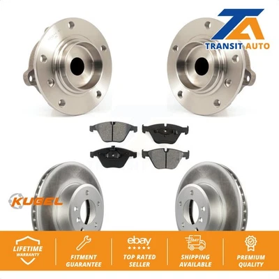 Front Hub Bearing Assembly Coated Brake Rotor And Pad Kit For BMW 530i 525i 528i - Image 1 of 4