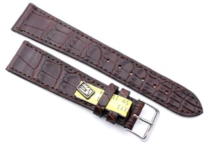 20mm /16 passt Patek Philippe flach echt Louisiana mokka ALLIGATOR BAND Germany - Picture 1 of 3
