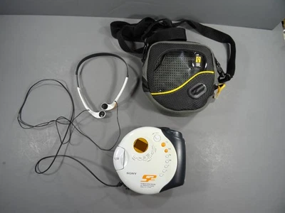 Reproductor deportivo Sony Walkman CD-R/RW D-FS601 con auriculares MDR-W014 y estuche Foto 1 de 4