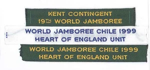 1999 World Scout Jamboree UNITED KINGDOM SCOUTS TROOP Contingent Strip Patch - Picture 1 of 1