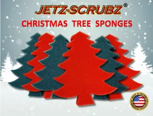 Jetz-Scrubz Weihnachtsbaumschwämme - 6er Set (3 grüne & 3 rote) Schaumstoffschwämme - Bild 1 von 2