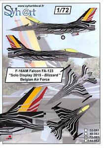 Syhart Decals 1/72 F-16AM FALCON SOLO DISPLAY 2015 "BLIZZARD" Belgian Air Force
