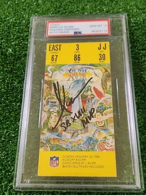 Marcus Allen Signed Authentic Super Bowl SB XVIII Ticket Stub "SB XVIII MVP" PSA - Image 1 of 2
