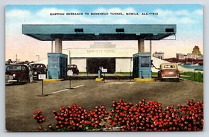Postal entrada oriental al túnel Bankhead, móvil, coche de colección Alabama - Imagen 1 de 2