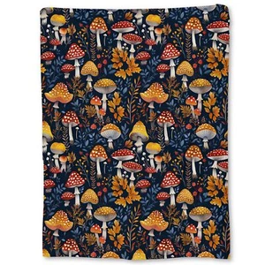 Retro Mushroom Blanket - Soft Lightweight Cozy Flannel Throw Blanket for Adul... - Picture 1 of 6