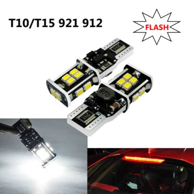2x 921 912 14-LED White Flash Strobe LED 3RD Brake High Mount Stop Light Bulbs  - Image 1 of 2