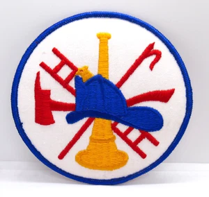 Parche de bombero casco herramientas vintage grande bordado coser insignia - Imagen 1 de 7