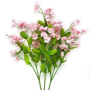 Pink Flowers for Decoration 3 Pcs Artificial Flowers Forget Me Not Flower 18.... - Picture 1 of 6
