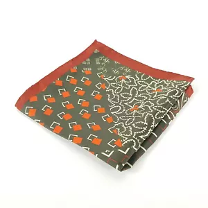 Bäumler Einstecktuch Seide Rot Beige Schwarz Satin Tuch Muster-Mix Paisley 32x32 - Bild 1 von 3