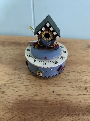 Bird House W/Bird 1 Hour Mechanical Kitchen Timer Resin Country Kitchen - Image 1 of 4
