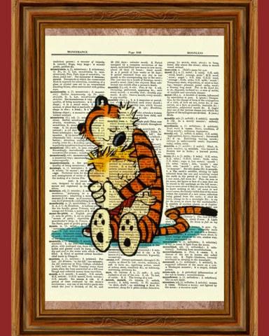Calvin and Hobbes Dictionary Art Print Poster Picture Decoration Gift Comic Cover