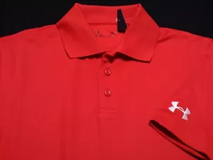Camisa de golf Under Armour para hombre pequeña manga corta roja lisa atlética nueva sin etiquetas - Imagen 1 de 6