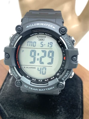 Casio Men's Watch AE1500WH Illuminator 50mm Red Black Resin Quartz Digital 3502 — 第 1/4 张图片