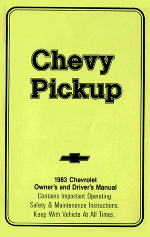 1983 Chevrolet Truck Owners Manual User Guide Reference Operator Book Fuses OEM - Image 1 of 1