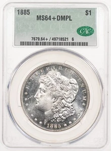 1885-P $1 CACG MS64+ DMPL Morgan Dollar DPL - PLUS Graded! - Picture 1 of 3