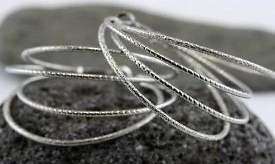 Серебряные обручи/серьги круглой формы 4 в 1 - Изображение 1 из 3