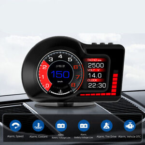  Digital Smart Speedometer GPS Car HUD Head Up Display KMH Overspeed Tired Alarm