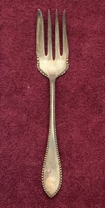 Lot #182 Silver Plated Flatware LEOTA Extra Coin Silver Plate Cold Meat Fork  - Picture 1 of 4