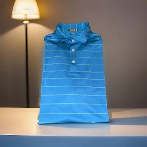 Peter Millar Golf S/S Hemd Herren Large Sommer Komfort blau grün gestreift - Bild 1 von 21