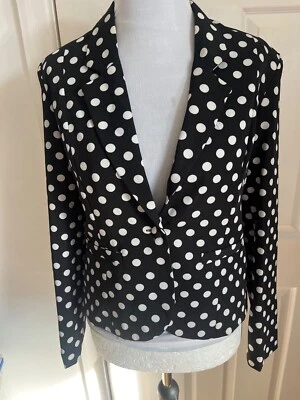 Kardashian Colección Chaqueta Manga Larga Lunares Blanco y Negro Talla 12 Foto 1 de 4