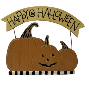 Vintage Volkskunst Happy Halloween Debbie Mumm Land primitives Hängeschild - Bild 1 von 8