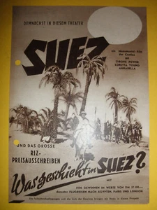 Suez / Tyrone Power, Loretta Young / EA-Handzettel + Preisausschreiben 1951 - Foto 1 di 3