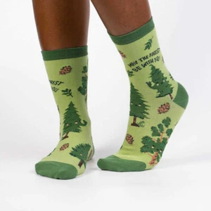 Sock It To Me Women's Crew Socks - May the Forest be with You (UK 3-8) - Picture 1 of 2