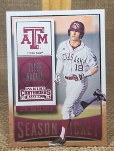 2015 Panini Contenders Tyler Naquin Season Ticket Card #97 Texas A&M Indians A3