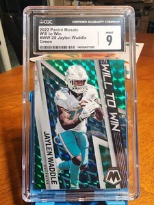 2022 Panini Mosaic Will to Win jaylen Waddle Green CGC 9 - Picture 1 of 2