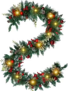9Ft Christmas Garland Pine Indoor Outdoor Xmas Party Home Decor Mantle Table Sta - Picture 1 of 12