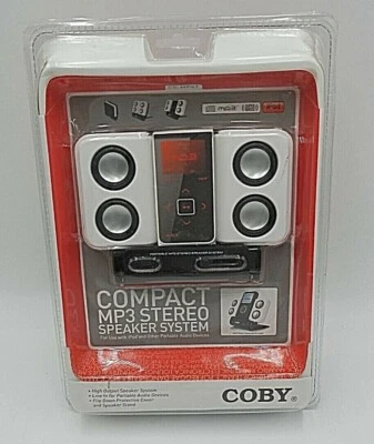 Coby Compact MP3 Stereo Speaker System Model No: CS-MP47 New In Box 2006 - Image 1 of 4