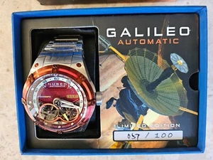 Nubeo Galileo Automatic Watch Dark Red Limited Edition Steel Bracelet NIB - Picture 1 of 6