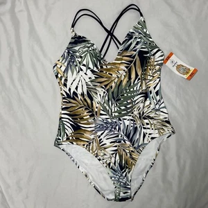 NWT Hurley One Piece Tropical Leaf Print Swimsuit women’s Size XXL - Picture 1 of 9