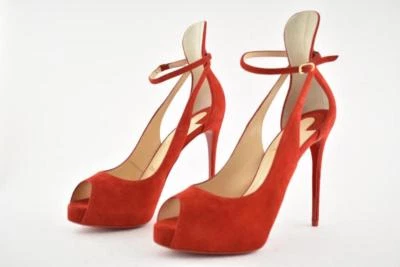 НОВЫЙ В КОРОБКЕ LOUBOUTIN MASCARALTA КРАСНАЯ ЗАМША 120 PEEP НОСКОМ СКРЫТАЯ ПЛАТФОРМА НАСОСЫ 40,5 - Изображение 1 из 4