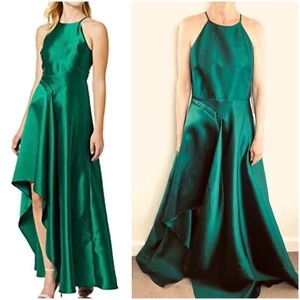 Badgley Mishka Size 10US 12 Aus Forest Green Sculptural Satin Evening Gown NWT - Picture 1 of 24