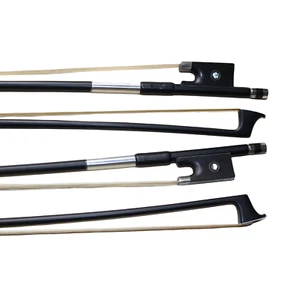 3/4 white Horse Hair Carbon Fiber Violin Bow ebony wood frog 1pcs - Picture 1 of 3