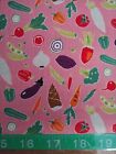 1/2 Bthy Cosmo vegetables small pink orinomo cotton fabric by the half yard