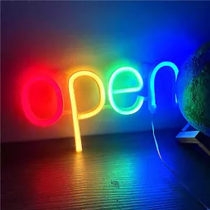 Waterproof LED Neon Open Sign Mini Compact Easy Install Outside Store - Picture 1 of 17