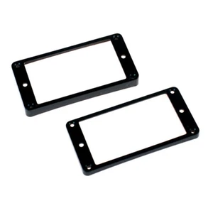 2 Black Humbucker Pickup Rings Curved Bottom Bridge Neck Frame for Epiphone LP - Picture 1 of 11