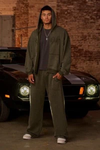 YOUNGLA(SOLD OUT) 5009-THE MIDNIGHT COLLECTION-HOODIES-HUNTER GREEN WASH-SMALL - Picture 1 of 4