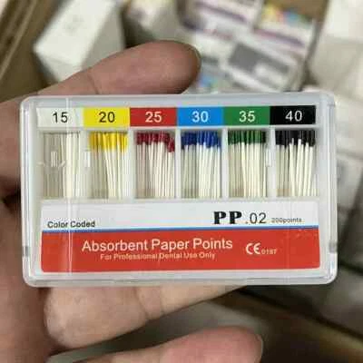 Dental 02 Absorbent Paper Points Root Cancel Endodontic Cotton Fiber Tip Dentist - Image 1 of 4