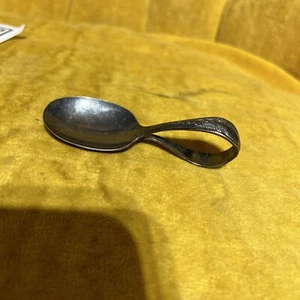 seltener VINTAGE ONEIDA versilberter GEBOGENER BABY Handicap Löffel BESTECK umwickelt - Bild 1 von 10