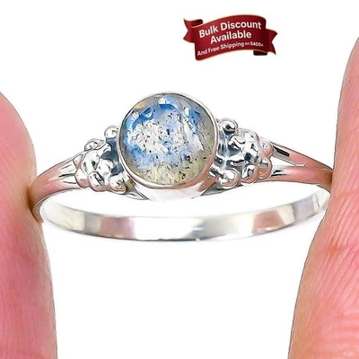 Anillo Racimo Piedra Labradorita Boho Año Nuevo Talla 10 Plata Sólida 925 Foto 1 de 4