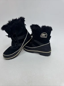 Sorel Tivoli II Boots Women's Size 6.5 Black Suede Leather Waterproof - Picture 1 of 7