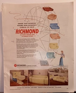 Vintage Richmond Sinks & Plumbing Ad May 1957 Better Home & Gardens Magazine - Picture 1 of 1