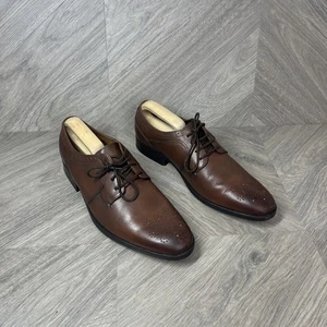 Mens Clarks Leather Lace Up Smart Dress Shoes Work Office Brown - UK SIZE 10.5 - Picture 1 of 17