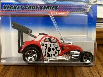 Hot Wheels Secret Code Series #1 of 4 Cars Fiat 500C 2000 045 Red Rare VHTF - Image 1 of 2
