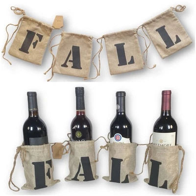Artisan 3 FT Fall Jute Strung Burlap Bag Banner Wall Centerpiece Décor - Image 1 of 4